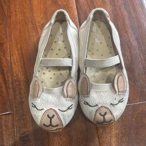 Cat & Jack Cream and Brown Slippers with Animal Face